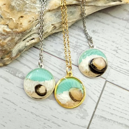 il_fullxfull.7629594223_7dbr Handmade Seashell Pendant Necklace – Ocean Resin Coastal Jewelry – Beach Statement Piece – Jewelry – Handmade by ShesSoCrafty Goods