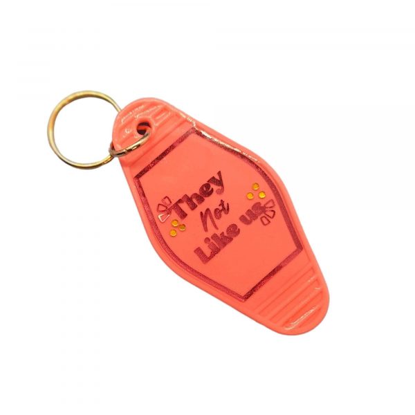 They Not Like Us Motel Keychain Bag Charm – Uncategorized – Handmade by ShesSoCrafty Goods