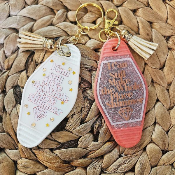 il_fullxfull.7629604175_hi6h Bejeweled Motel Keychain Bag Charm, Retro Pink Glitter Keychain – Uncategorized – Handmade by ShesSoCrafty Goods