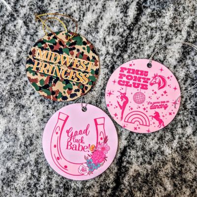 Chappell Inspired Christmas Ornament Set: Pink Pony Club, Midwest Princess, Good Luck Babe – Home Decor – Handmade by ShesSoCrafty Goods