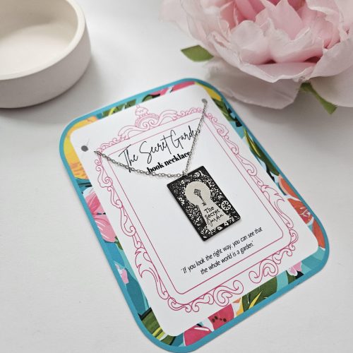 Secret Garden Book Necklace – Engraved Miniature Book Pendant – Cottagecore Literary Jewelry – Bookish – Handmade by ShesSoCrafty Goods