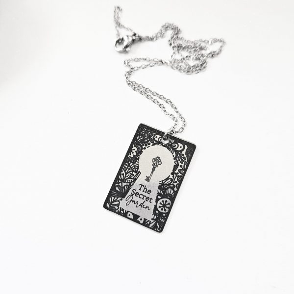 Secret Garden Book Necklace – Engraved Miniature Book Pendant – Cottagecore Literary Jewelry – Bookish – Handmade by ShesSoCrafty Goods