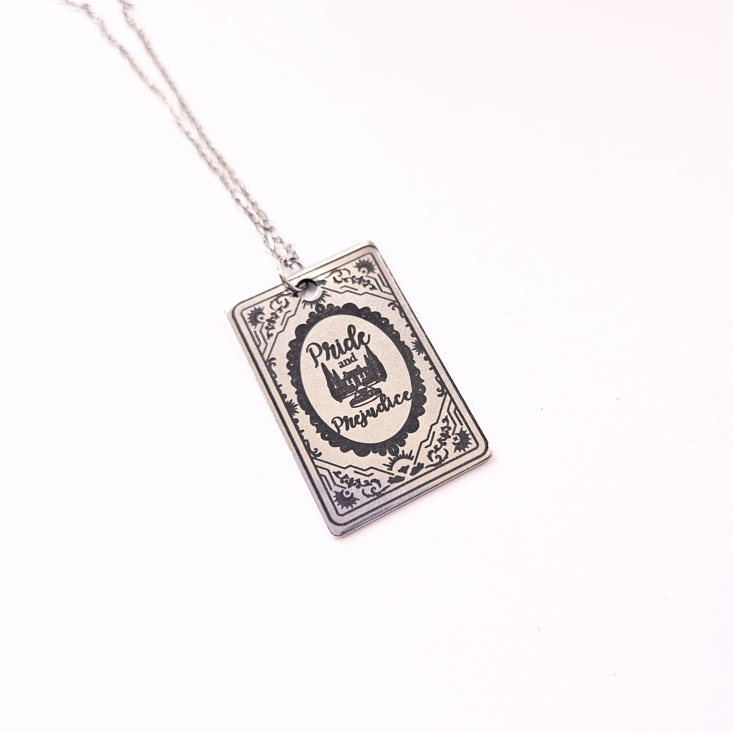Pride and Prejudice Book Necklace – Jane Austen Literary Jewelry – Engraved Regency Pendant – Bookish – Handmade by ShesSoCrafty Goods