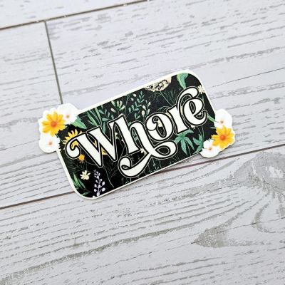 Floral Feminist Vinyl Sticker: Botanical Gothic Laptop Decal β Say It Louder β Handmade by ShesSoCrafty Goods