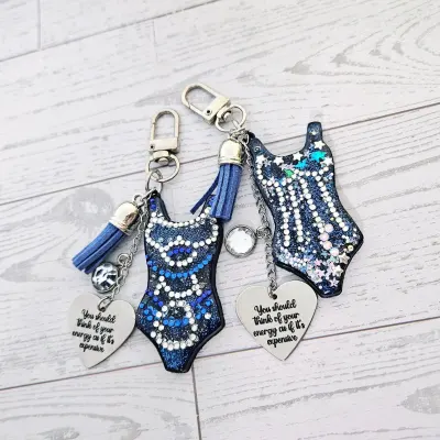 Eras Personalized Bodysuit Bag Charm: Midnight Sparkle Rhinestone Keychain, Custom Purse Accessory – Keychains – Handmade by ShesSoCrafty Goods