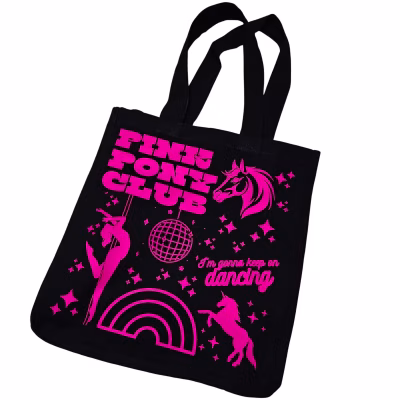 Pink Pony Club Tote Bag: Glow-in-the-Dark, XL Capacity – Totes – Handmade by ShesSoCrafty Goods