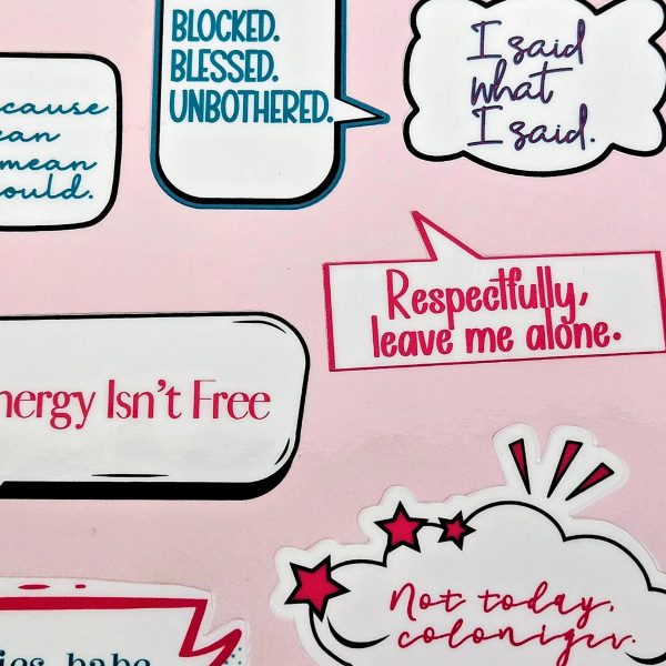Boundaries Babe Sticker Sheet: Waterproof Vinyl Decals for Journaling – Say It Louder – Handmade by ShesSoCrafty Goods