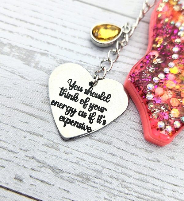 il_fullxfull.7629630035_s5ts Orange Showgirl Era Keychain – Rhinestone Resin Bag Charm with Engraved Quote – Keychains – Handmade by ShesSoCrafty Goods