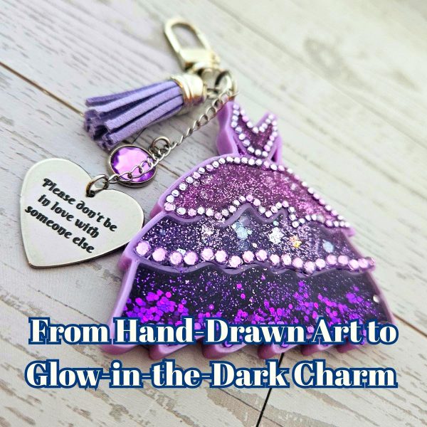 il_fullxfull.7654287317_g8cd This night is sparkling Eras Dress Glow in the Dark Bag Charm β Keychains β Handmade by ShesSoCrafty Goods