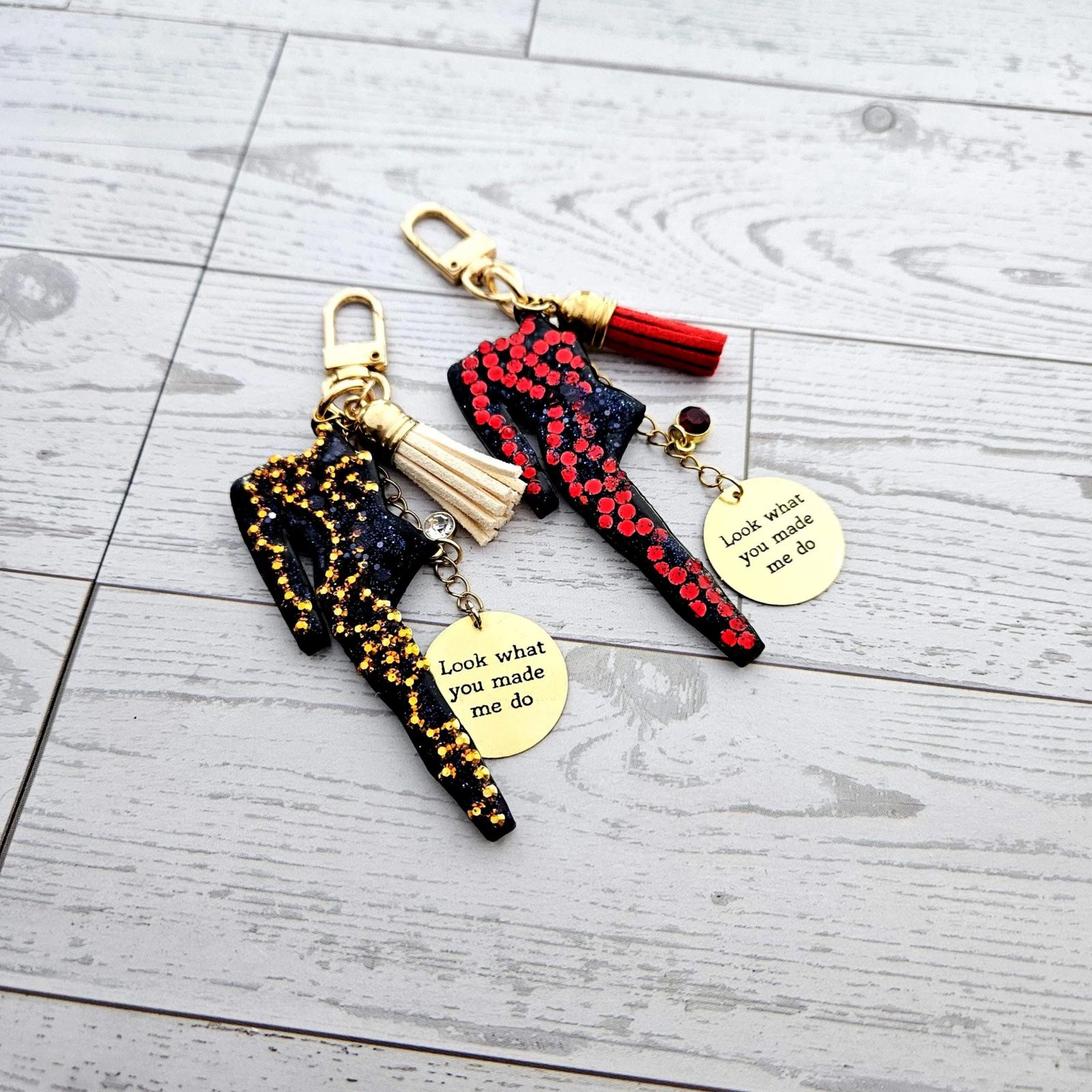 Eras Rhinestone Snake Bodysuit Charm, Custom Engraved Gold Tag Tassel, Concert Bag Charm Eras Rhinestone Snake Bodysuit Charm, Custom Engraved Gold Tag Tassel, Concert Bag Charm โ Keychains โ Handmade by ShesSoCrafty Goods
