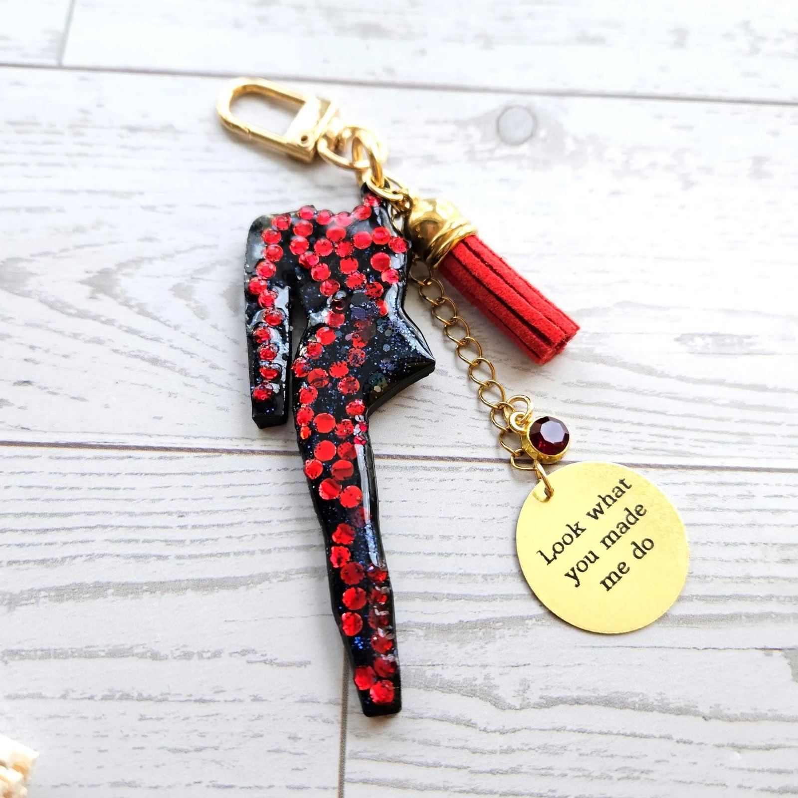 Eras Rhinestone Snake Bodysuit Charm, Custom Engraved Gold Tag Tassel, Concert Bag Charm Eras Rhinestone Snake Bodysuit Charm, Custom Engraved Gold Tag Tassel, Concert Bag Charm โ Keychains โ Handmade by ShesSoCrafty Goods
