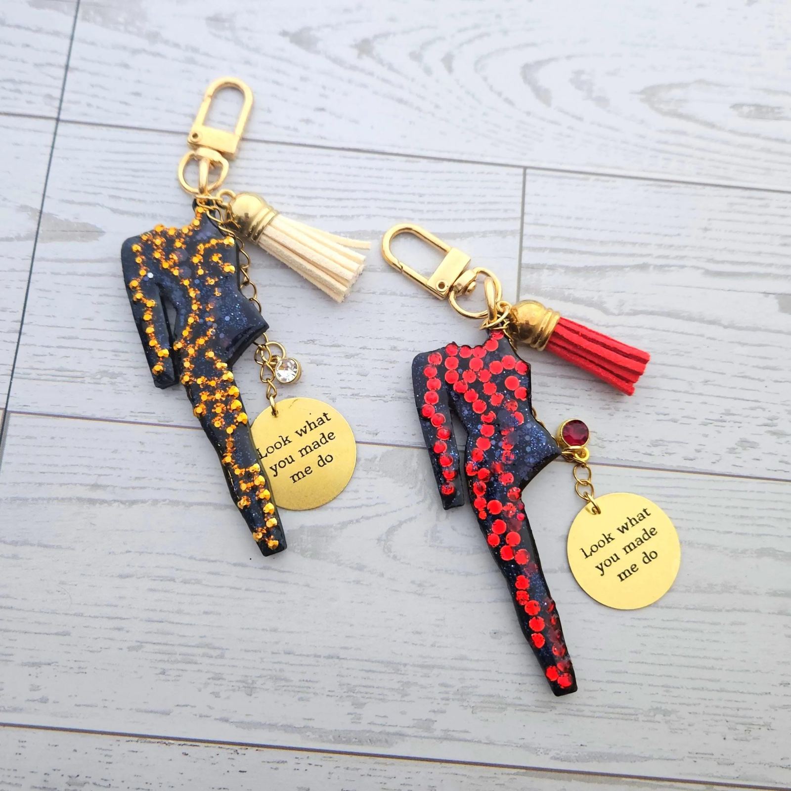 Eras Rhinestone Snake Bodysuit Charm, Custom Engraved Gold Tag Tassel, Concert Bag Charm Eras Rhinestone Snake Bodysuit Charm, Custom Engraved Gold Tag Tassel, Concert Bag Charm โ Keychains โ Handmade by ShesSoCrafty Goods