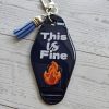 This Is Fine Motel Keychain Bag Charm, Funny Meme Sarcastic Resin Charm – Keychains – Handmade by ShesSoCrafty Goods