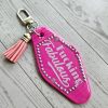 Rhinestone Motel Keychain Bag Charm, Hot Pink or Blush Glam – Keychains – Handmade by ShesSoCrafty Goods