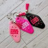 il_fullxfull.7867734588_8h83 Pink Pony Club Motel Keychain — White Pink Rhinestone Tassel Bag Charm – Keychains – Handmade by ShesSoCrafty Goods