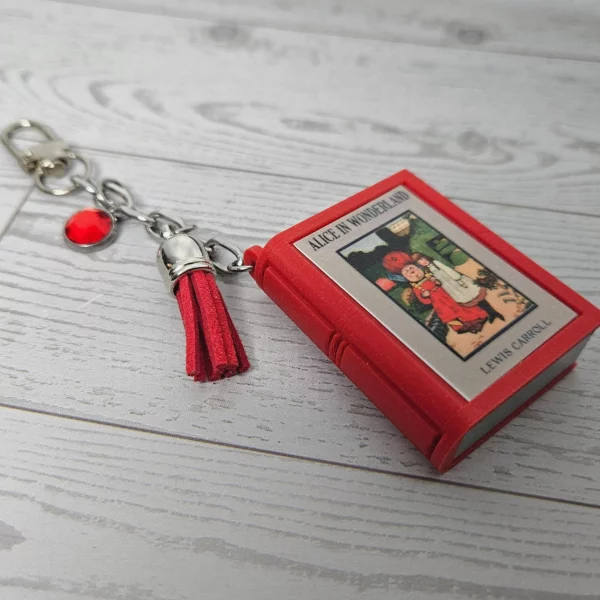 il_fullxfull.7881723328_ivy8 Book Bag Charm — Custom Mini Bookish Keychain, Personalized Engraved Cover Charm – Bookish – Handmade by ShesSoCrafty Goods