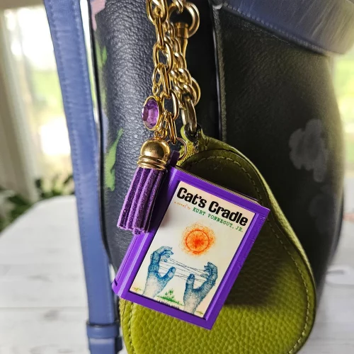 Book Bag Charm — Custom Mini Bookish Keychain, Personalized Engraved Cover Charm – Bookish – Handmade by ShesSoCrafty Goods
