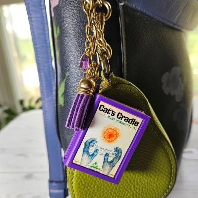 Book Bag Charm — Custom Mini Bookish Keychain, Personalized Engraved Cover Charm – Bookish – Handmade by ShesSoCrafty Goods