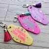 Chaotic Retro Motel Keychain | Rhinestone Accents, Y2K Bag Charm – Keychains – Handmade by ShesSoCrafty Goods