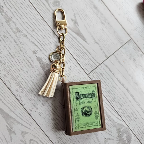 il_fullxfull.7884678944_swon Book Bag Charm — Custom Mini Bookish Keychain, Personalized Engraved Cover Charm – Bookish – Handmade by ShesSoCrafty Goods