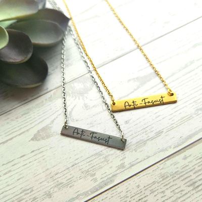 Anti-Fascist Bar Necklace, Stainless Steel Resistance Jewelry, Leftist Political Pendant, Punk Engraved Charm – Jewelry – Handmade by ShesSoCrafty Goods
