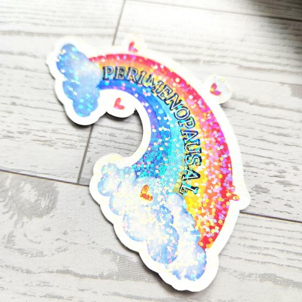 il_fullxfull.7909489880_7sx9 Perimenopause Holographic Sticker, Hot Flash Humor Midlife Decal β Uncategorized β Handmade by ShesSoCrafty Goods