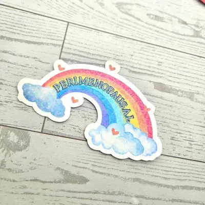 Perimenopause Holographic Sticker, Hot Flash Humor Midlife Decal – Say It Louder – Handmade by ShesSoCrafty Goods