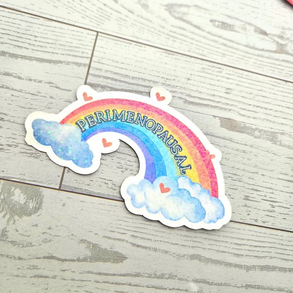 il_fullxfull.7909490856_gcos Perimenopause Holographic Sticker, Hot Flash Humor Midlife Decal β Uncategorized β Handmade by ShesSoCrafty Goods