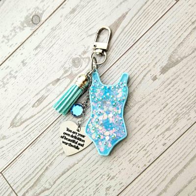 Showgirl Era Bodysuit Keychain – Glitter Resin Bag Charm, quote accessory – Keychains – Handmade by ShesSoCrafty Goods