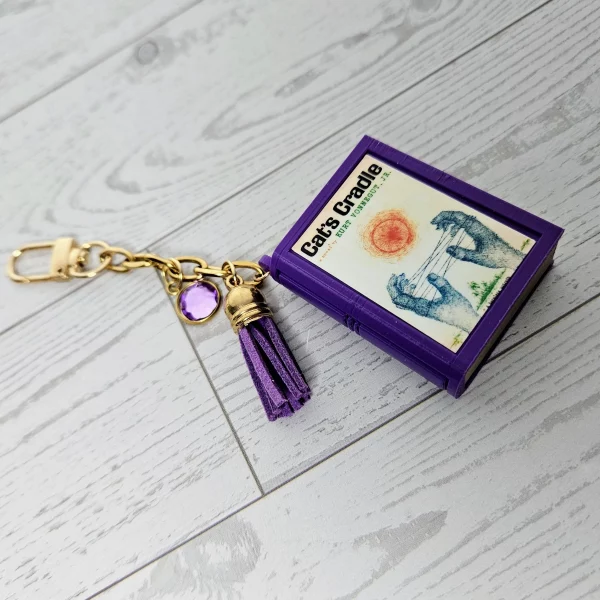 il_fullxfull.7929668395_jjdt Book Bag Charm — Custom Mini Bookish Keychain, Personalized Engraved Cover Charm – Bookish – Handmade by ShesSoCrafty Goods