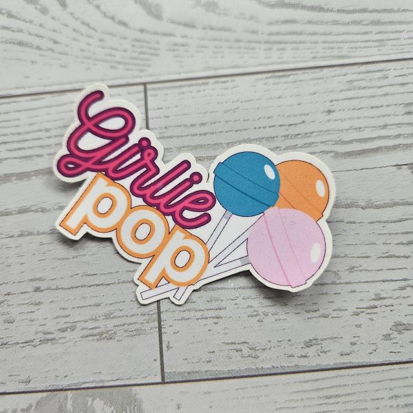 Girlie Pop Lollipop Sticker Holographic Glitter Matte Coquette Decal – Uncategorized – Handmade by ShesSoCrafty Goods
