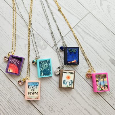 Custom Miniature Book Necklace, Personalized Engraved Book Charm, Bookish Jewelry – Bookish – Handmade by ShesSoCrafty Goods