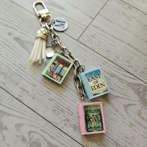 il_fullxfull.8179533748_6hq5 Book Bag Charm Set of 3, Custom Cover BookTok Keychain, Engraved Bookish Charm – Bookish – Handmade by ShesSoCrafty Goods