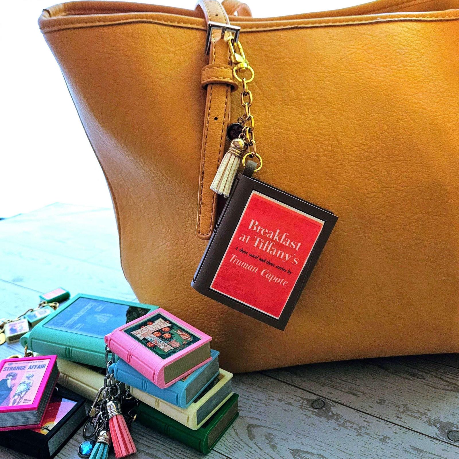 Book Bag Charm Keychain — Large Custom Literary BookTok Charm Book Bag Charm Keychain — Large Custom Literary BookTok Charm – Bookish – Handmade by ShesSoCrafty Goods