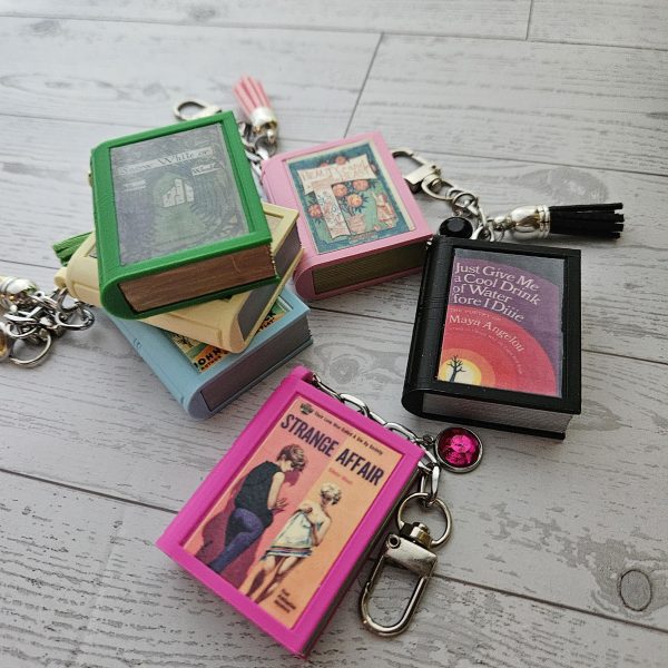 Book Bag Charm — Summer Limited Edition Mini, Custom Cover Bookish Keychain – Bookish – Handmade by ShesSoCrafty Goods