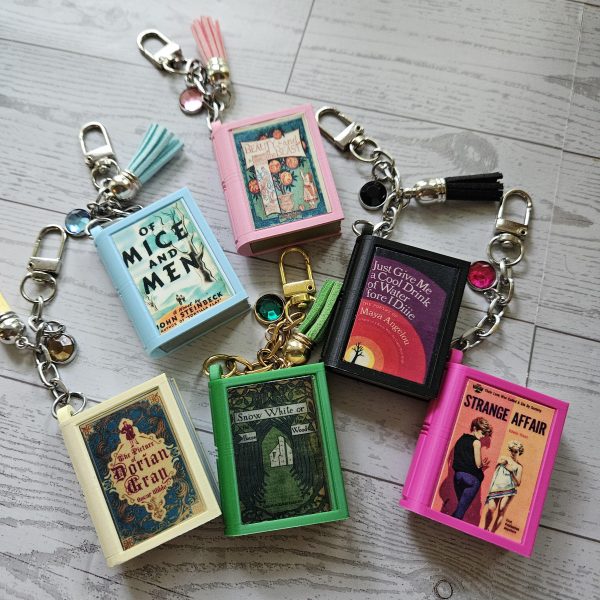 Book Bag Charm — Summer Limited Edition Mini, Custom Cover Bookish Keychain – Bookish – Handmade by ShesSoCrafty Goods