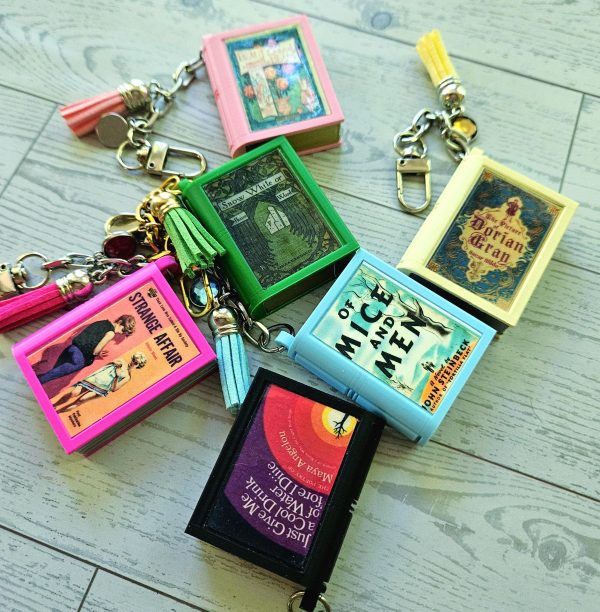 Book Bag Charm — Summer Limited Edition Mini, Custom Cover Bookish Keychain – Bookish – Handmade by ShesSoCrafty Goods