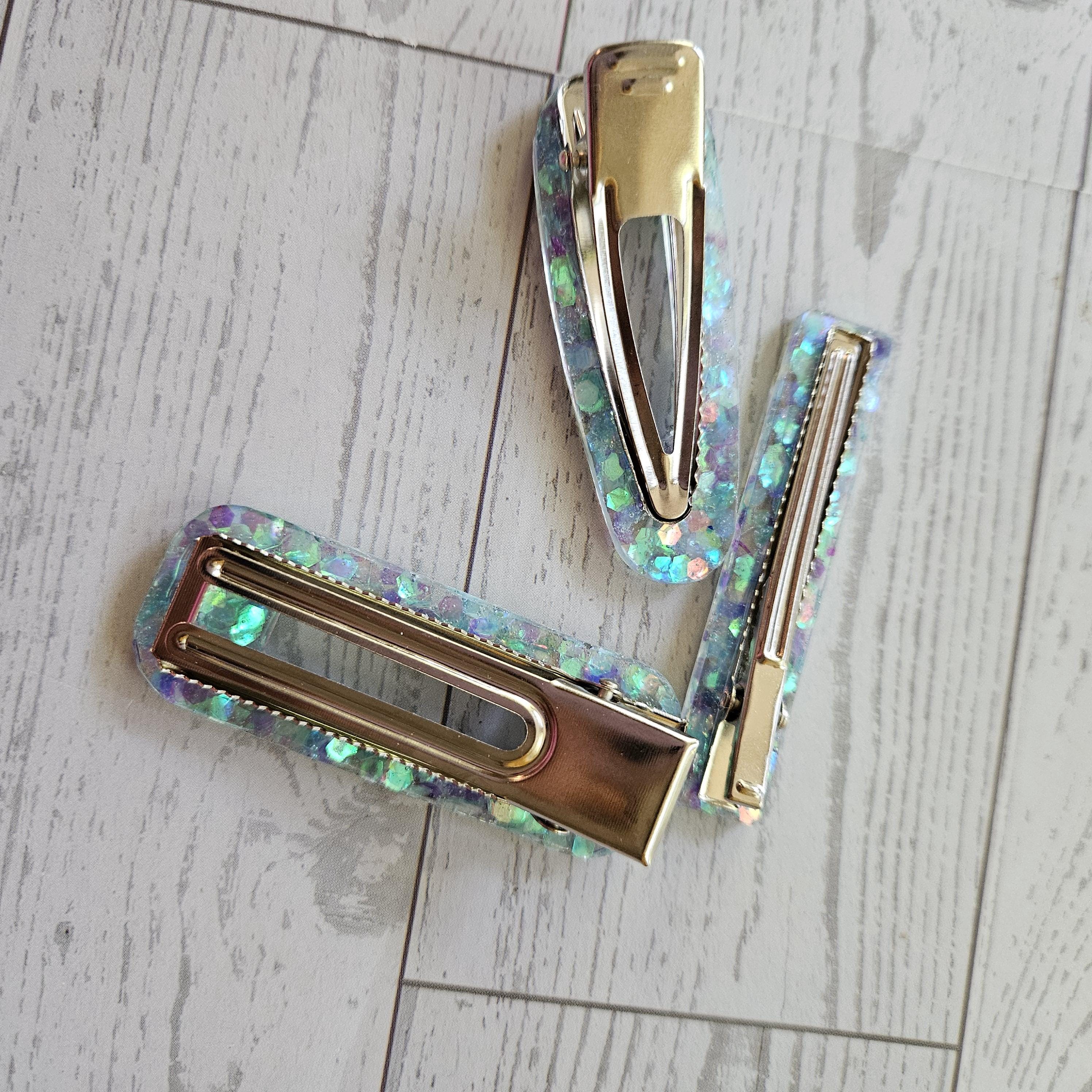 il_fullxfull.8252650868_py61 Disco Confetti Resin Hair Clips Set, Chunky Glitter Alligator Clips – Uncategorized – Handmade by ShesSoCrafty Goods