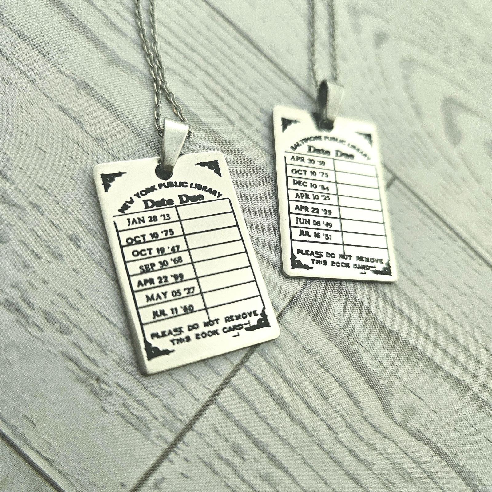 Personalized Library Due Date Necklace, Custom Engraved Library Card Pendant, Vintage Bookish Jewelry Personalized Library Due Date Necklace, Custom Engraved Library Card Pendant, Vintage Bookish Jewelry – Bookish – Handmade by ShesSoCrafty Goods