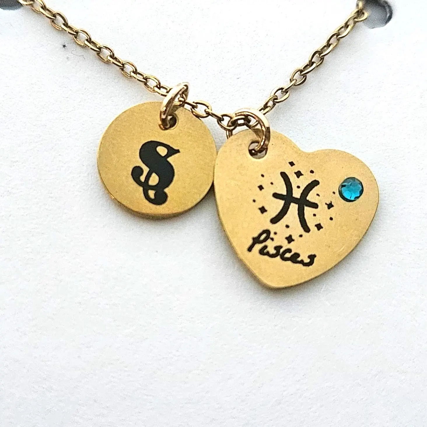 Zodiac Heart Necklace, Initial & Birthstone Charm, Personalized Astrology Pendant Zodiac Heart Necklace, Initial & Birthstone Charm, Personalized Astrology Pendant – Jewelry – Handmade by ShesSoCrafty Goods