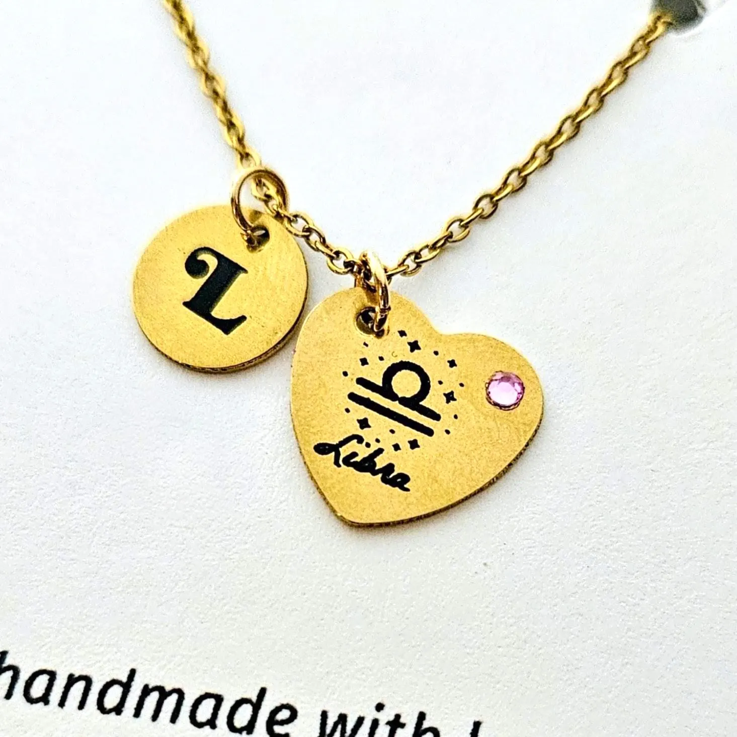 Zodiac Heart Necklace, Initial & Birthstone Charm, Personalized Astrology Pendant Zodiac Heart Necklace, Initial & Birthstone Charm, Personalized Astrology Pendant – Jewelry – Handmade by ShesSoCrafty Goods