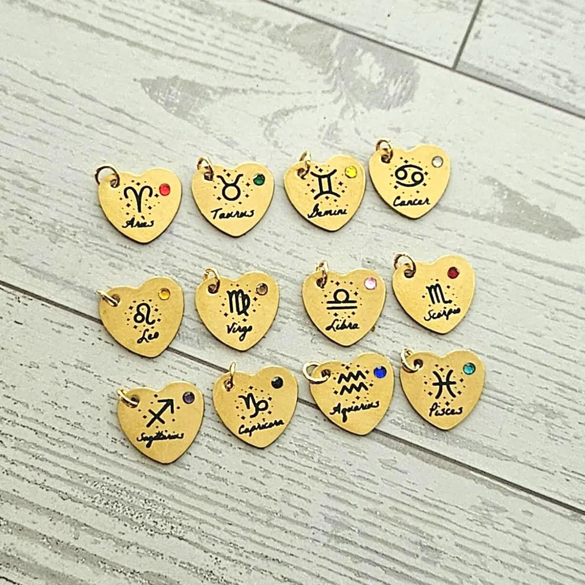 Zodiac Heart Necklace, Initial & Birthstone Charm, Personalized Astrology Pendant Zodiac Heart Necklace, Initial & Birthstone Charm, Personalized Astrology Pendant – Jewelry – Handmade by ShesSoCrafty Goods