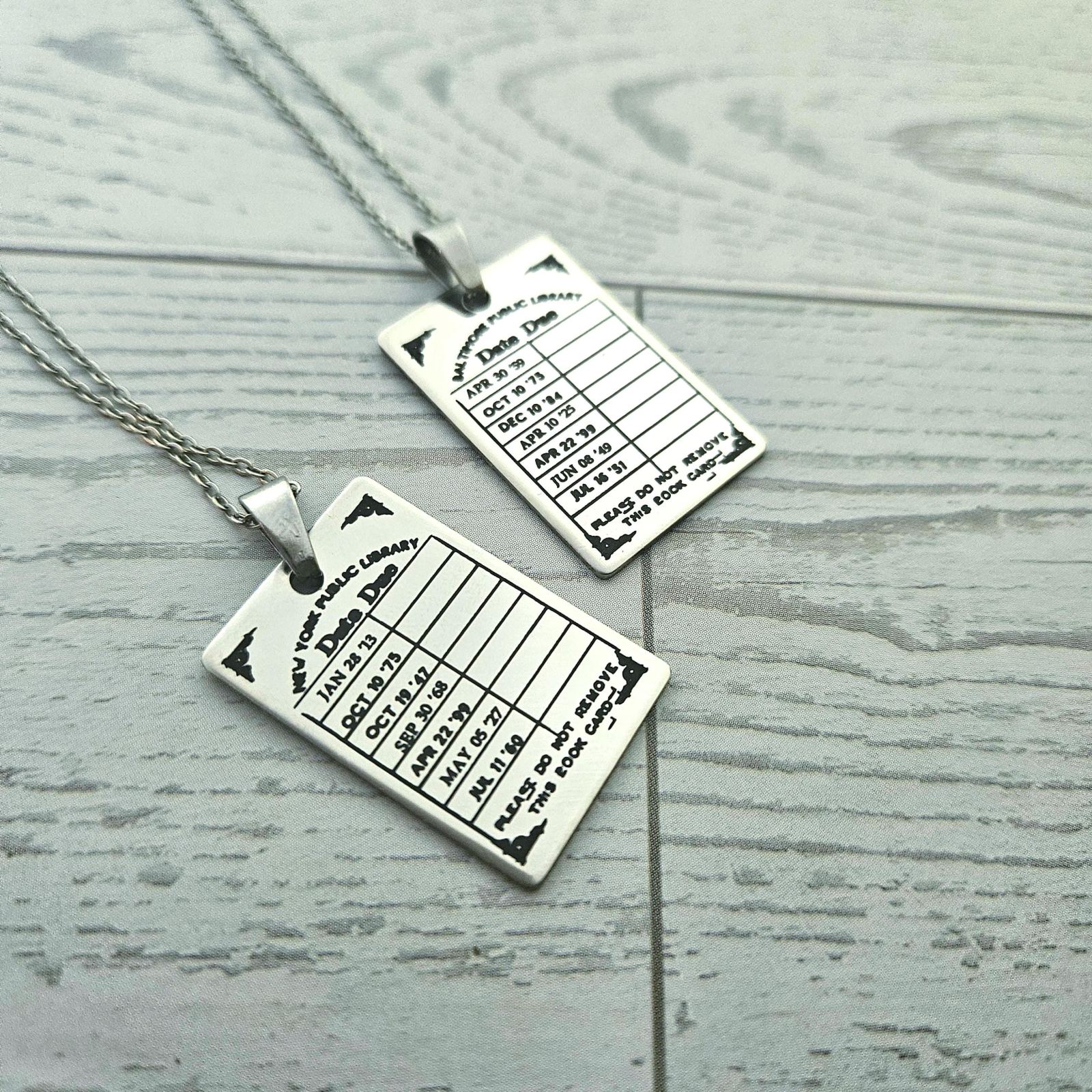 Personalized Library Due Date Necklace, Custom Engraved Library Card Pendant, Vintage Bookish Jewelry Personalized Library Due Date Necklace, Custom Engraved Library Card Pendant, Vintage Bookish Jewelry – Bookish – Handmade by ShesSoCrafty Goods