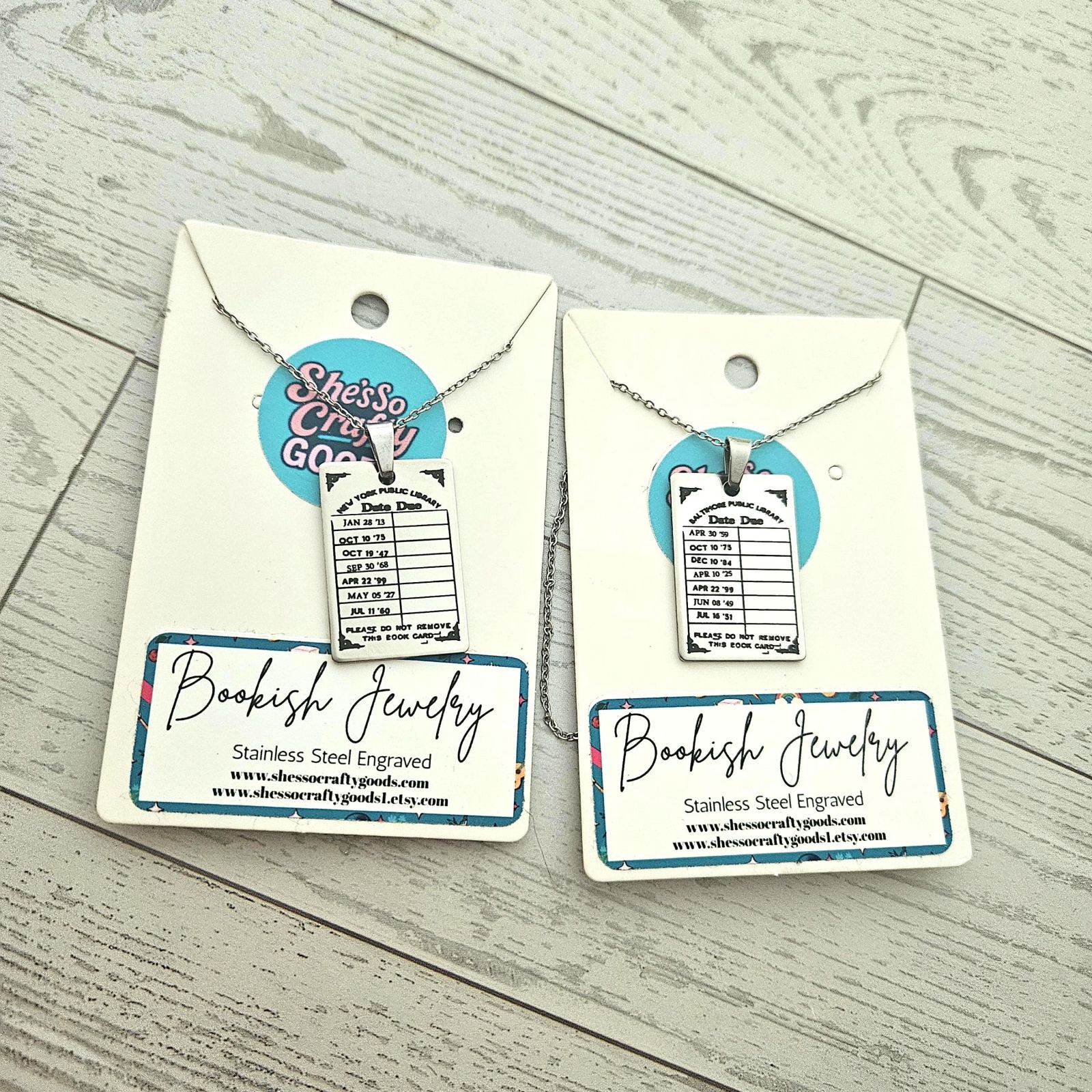 Personalized Library Due Date Necklace, Custom Engraved Library Card Pendant, Vintage Bookish Jewelry Personalized Library Due Date Necklace, Custom Engraved Library Card Pendant, Vintage Bookish Jewelry – Bookish – Handmade by ShesSoCrafty Goods