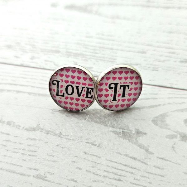 Fuck This Love It Stud Earrings, Conversation Heart Swear Word Set – Earrings – Handmade by ShesSoCrafty Goods