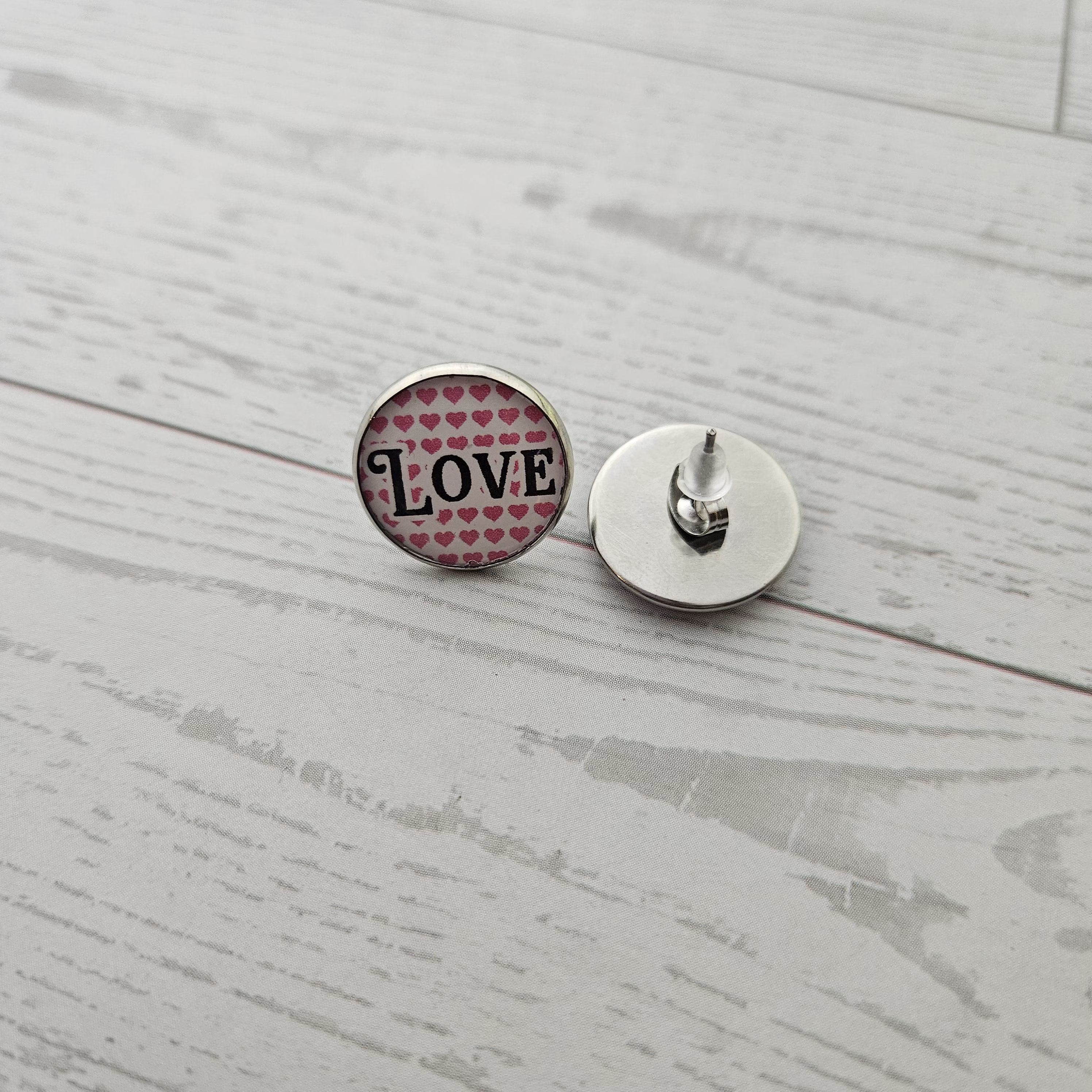 Fuck This Love It Stud Earrings, Conversation Heart Swear Word Set – Earrings – Handmade by ShesSoCrafty Goods
