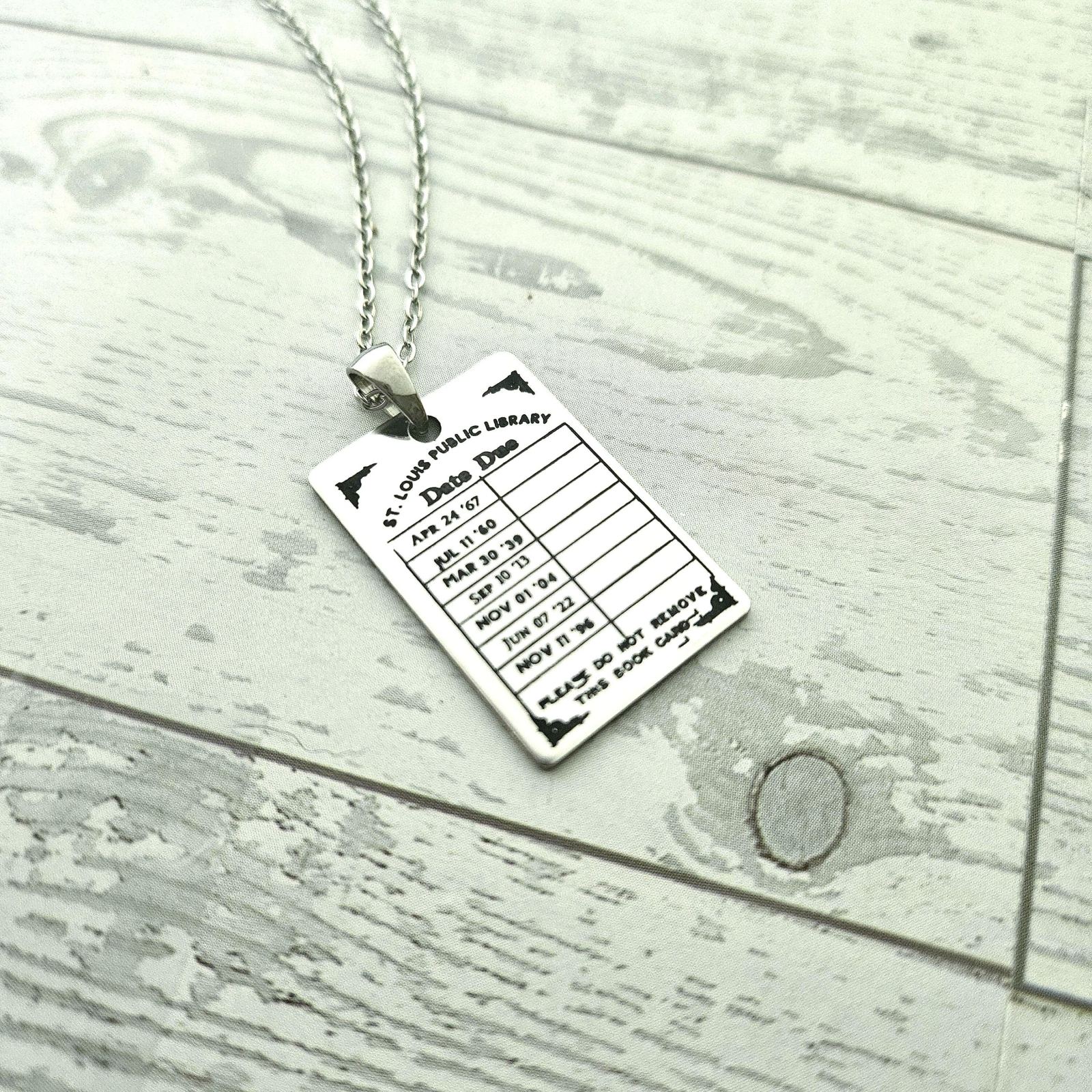 Personalized Library Due Date Necklace, Custom Engraved Library Card Pendant, Vintage Bookish Jewelry Personalized Library Due Date Necklace, Custom Engraved Library Card Pendant, Vintage Bookish Jewelry – Bookish – Handmade by ShesSoCrafty Goods