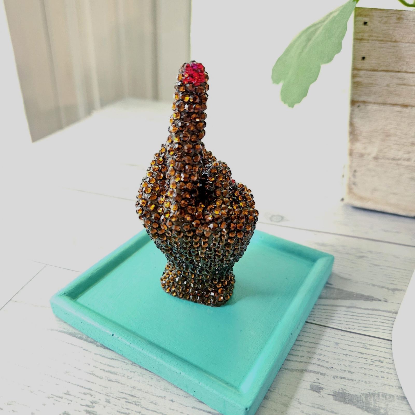 Bedazzled Middle Finger Statue, Rhinestone Resin Figurine Ring Holder Bedazzled Middle Finger Statue, Rhinestone Resin Figurine Ring Holder – Home Decor – Handmade by ShesSoCrafty Goods