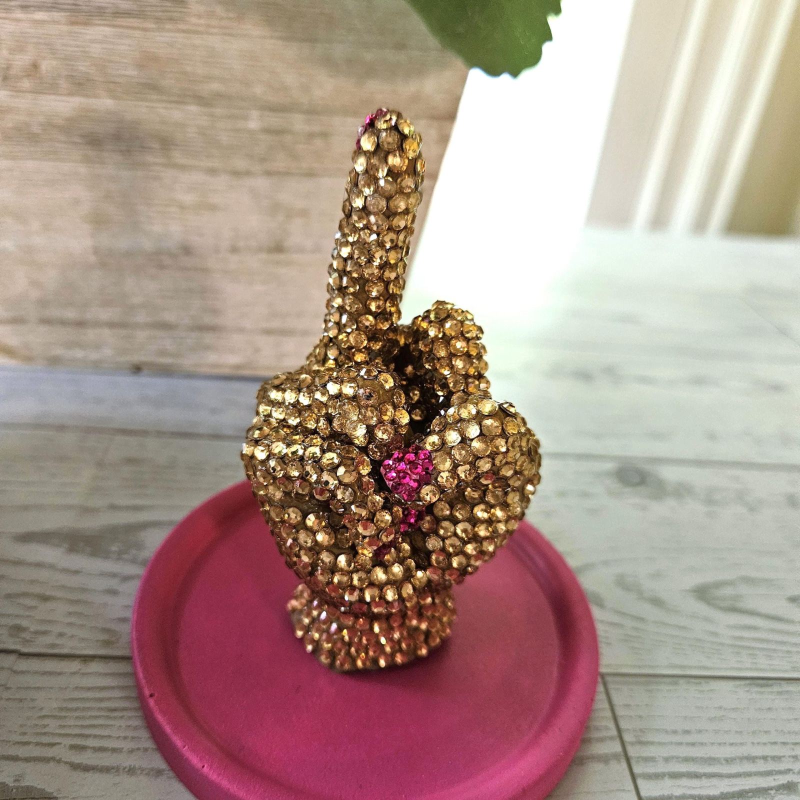 Bedazzled Middle Finger Statue, Rhinestone Resin Figurine Ring Holder Bedazzled Middle Finger Statue, Rhinestone Resin Figurine Ring Holder – Home Decor – Handmade by ShesSoCrafty Goods