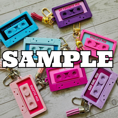 Sample NFC Cassette Tape – NFC Smart Keychains – Handmade by ShesSoCrafty Goods